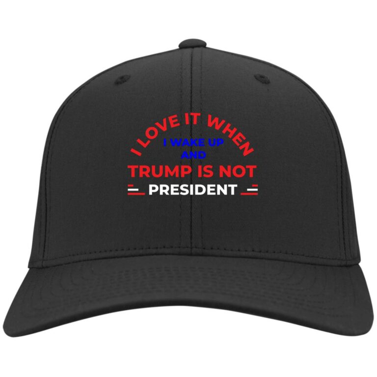 I Love When I Wake Up And Trump, Black, Twill Cap