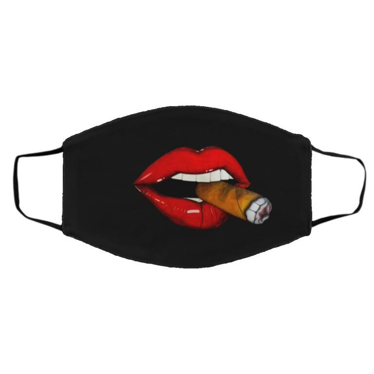 lip mask, Black, Cloth Face Cover – Medium/Large