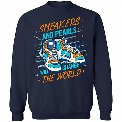 Kamala Harris Chucks, Navy, Sweatshirt