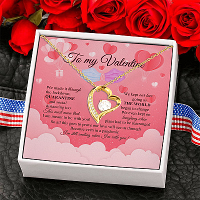 To My Valentine We Made It Our Love Will See Us Through Valentines Ideas for Her Forever Love Pendant Necklace