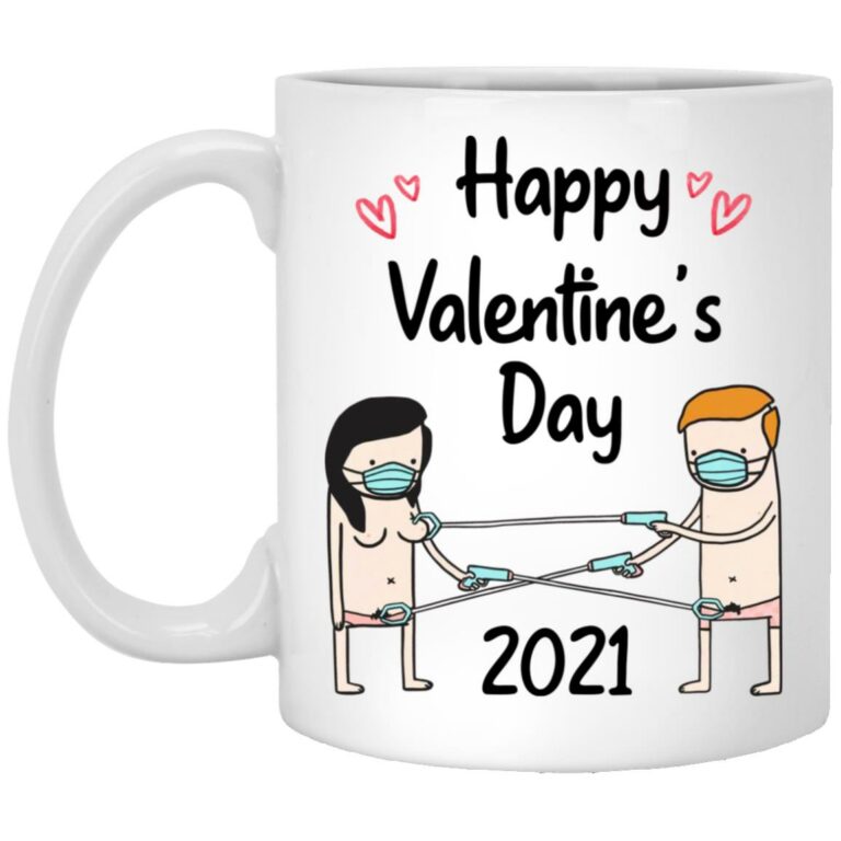 Happy Valentine's Day 2021, White, 11 oz. White Mug