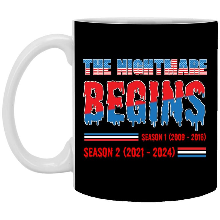The Nightmare Begins January, Black, 11 oz. White Mug