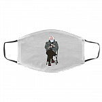 The Man the Myth the Mittens - Bernie Sanders Meme Washable Reusable Custom Printed Cloth Face Mask Cover, White, Cloth Face Cover – Medium/Large