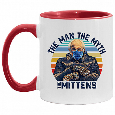 The Man The Myth Accent Mug, White/Red, 11 oz. Accent Mug