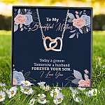 11VT. To My Beautiful Mother Today A Groom Interlocking Hearts Necklace 7
