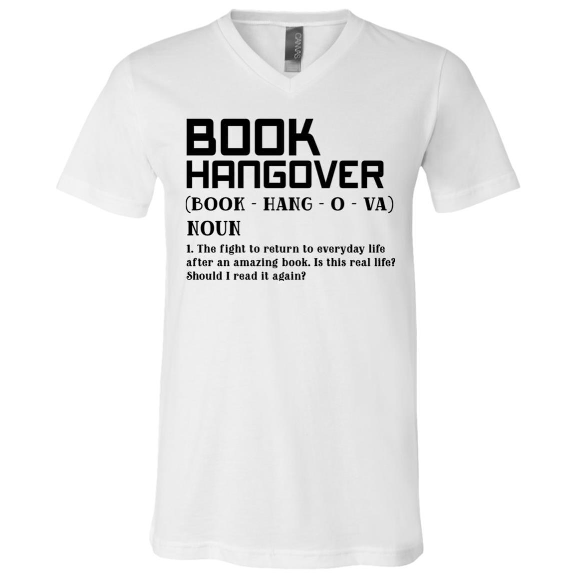 Book Hangover Definition T-shirt - V-neck, White, V-Neck T-Shirt