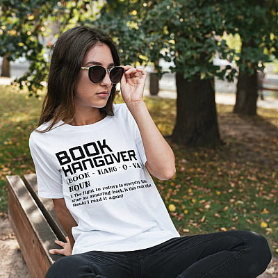 Alternative view of Book Hangover Definition T-shirt - V-neck - Funny Book Lovers Shirt - Bookworm Librarian Shirt