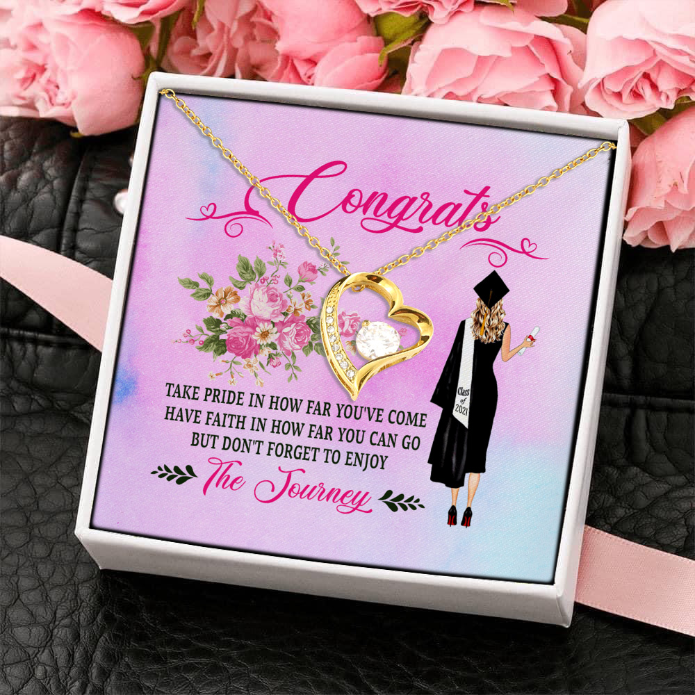 8KNG. New Grad card (4) Forever Love Necklace (Gold) 4