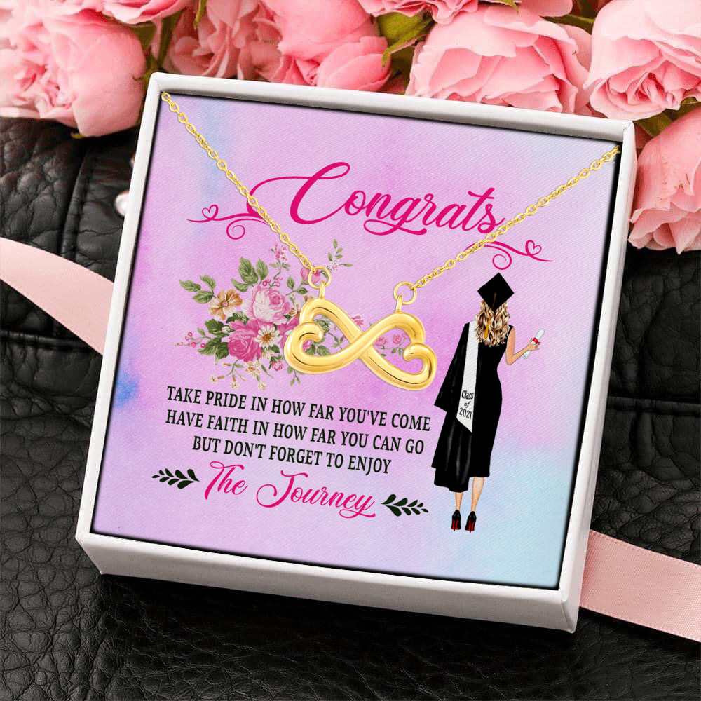 8KNG. New Grad card (4) Infinity Heart Necklace (Gold) 4