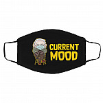 Bernie Sanders Current Mood Mask, White, Cloth Face Cover – Medium/Large