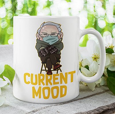 Alternative view of Bernie Sanders Current Mood Ceramic Coffee Mug - Bernie Mittens Water Bottle - Beer Stein