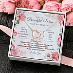 8KNG. Mom Wedding (message card ) Interlocking Hearts Necklace 4