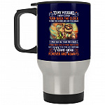 To My Husband Mug, Navy, 14 oz. Silver Travel Mug To My Husband Mug, Navy, 14 oz. Silver Travel Mug
