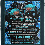 Turtle To My Wife, White, Cozy Plush Fleece Blanket - 50x60