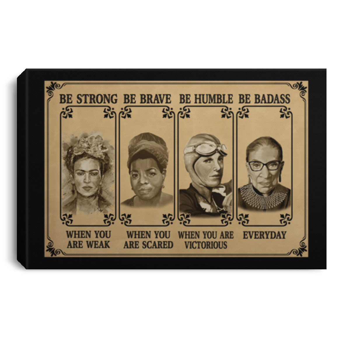 Be Strong Be Humble Be Brave Be Badass Wrapped Framed Canvas Prints - Unframed Poster - Home Decor Wall Art, White, 0.75'' Framed Canvas Be Strong Be Humble Be Brave Be Badass Wrapped Framed Canvas Prints - Unframed Poster - Home Decor Wall Art, White, 0.75'' Framed Canvas