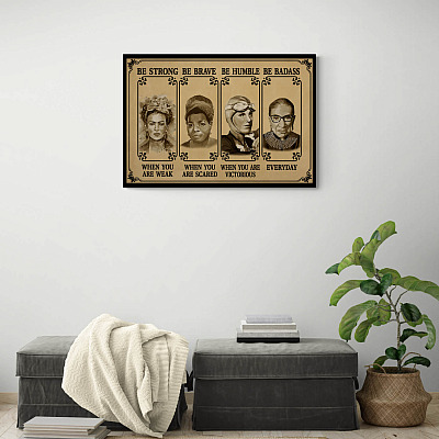 Alternative view of Be Strong Be Humble Be Brave Be Badass Wrapped Framed Canvas Prints - Unframed Poster - Home Decor Wall Art