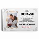 Personalized Photo To My Husband Meeting You Was Fate Framed Canvas Prints - Unframed Poster, White, 0.75'' Framed Canvas