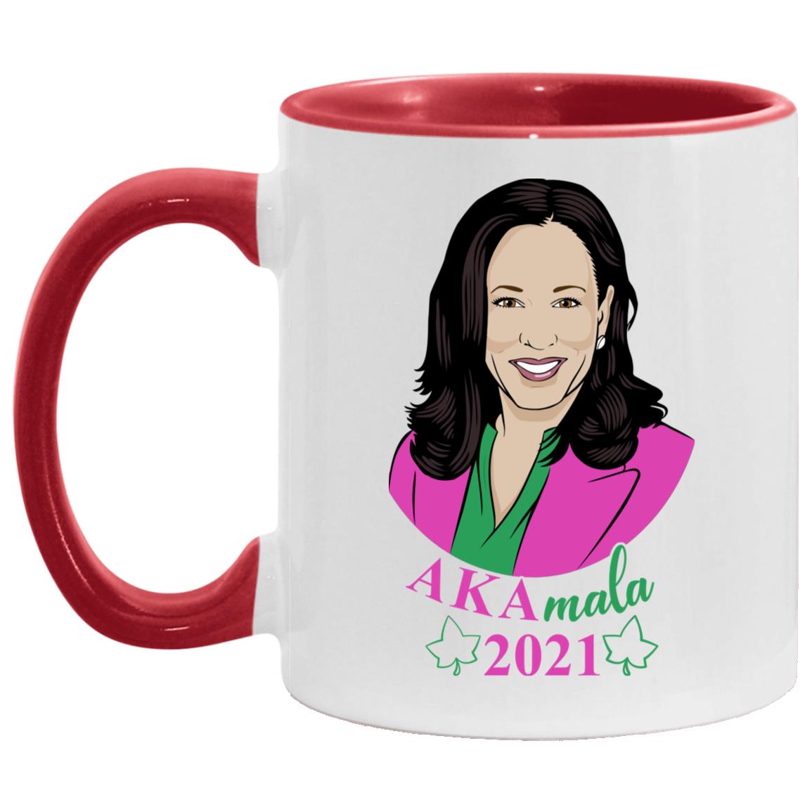 Kamala Accent Mug, White/Red, 11 oz. Accent Mug Kamala Accent Mug, White/Red, 11 oz. Accent Mug