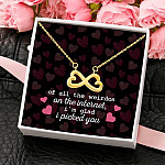 Of All the Weirdos on the Internet I'm Glad I Picked You Valentine's Day Infinity Heart Pendant Necklace