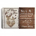Personalized Deer Couple Decor I Choose You To Do Life With Hand In Hand Framed Canvas - Unframed Poster, White, 0.75'' Framed Canvas Personalized Deer Couple Decor I Choose You To Do Life With Hand In Hand Framed Canvas - Unframed Poster, White, 0.75'' Framed Canvas