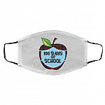 100 Days of School Face Mask, White, Cloth Face Cover – Medium/Large 100 Days of School Face Mask, White, Cloth Face Cover – Medium/Large