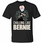 Chilling Like Bernie Funny Bernie Sanders Mittens Meme T-Shirt - Bernie Sanders Inauguration 2021 Shirt, Black, Unisex T-Shirt
