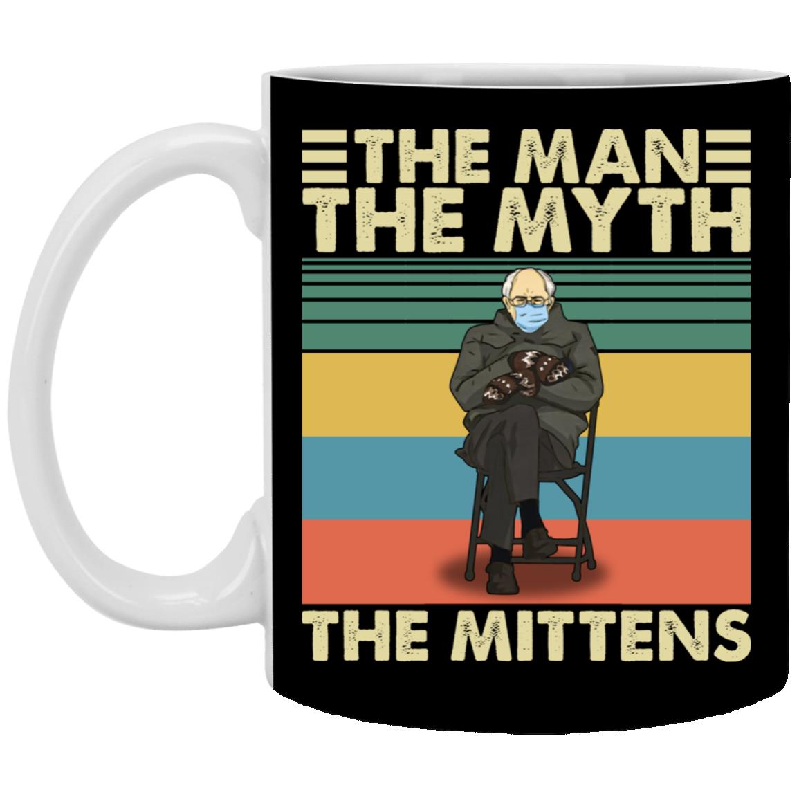 The Man The Myth The Mittens Mug, Black, 11 oz. White Mug The Man The Myth The Mittens Mug, Black, 11 oz. White Mug