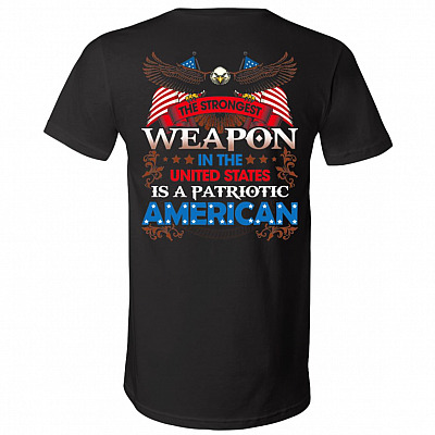The Strongest Weapon In, Black, V-Neck T-Shirt