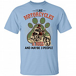 I Like Motorcycles and Dogs, Light Blue, Unisex T-Shirt