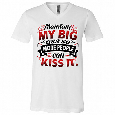 Maintain My Big, White, V-Neck T-Shirt