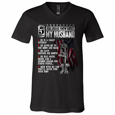 5 Things You Should Know, Black, V-Neck T-Shirt