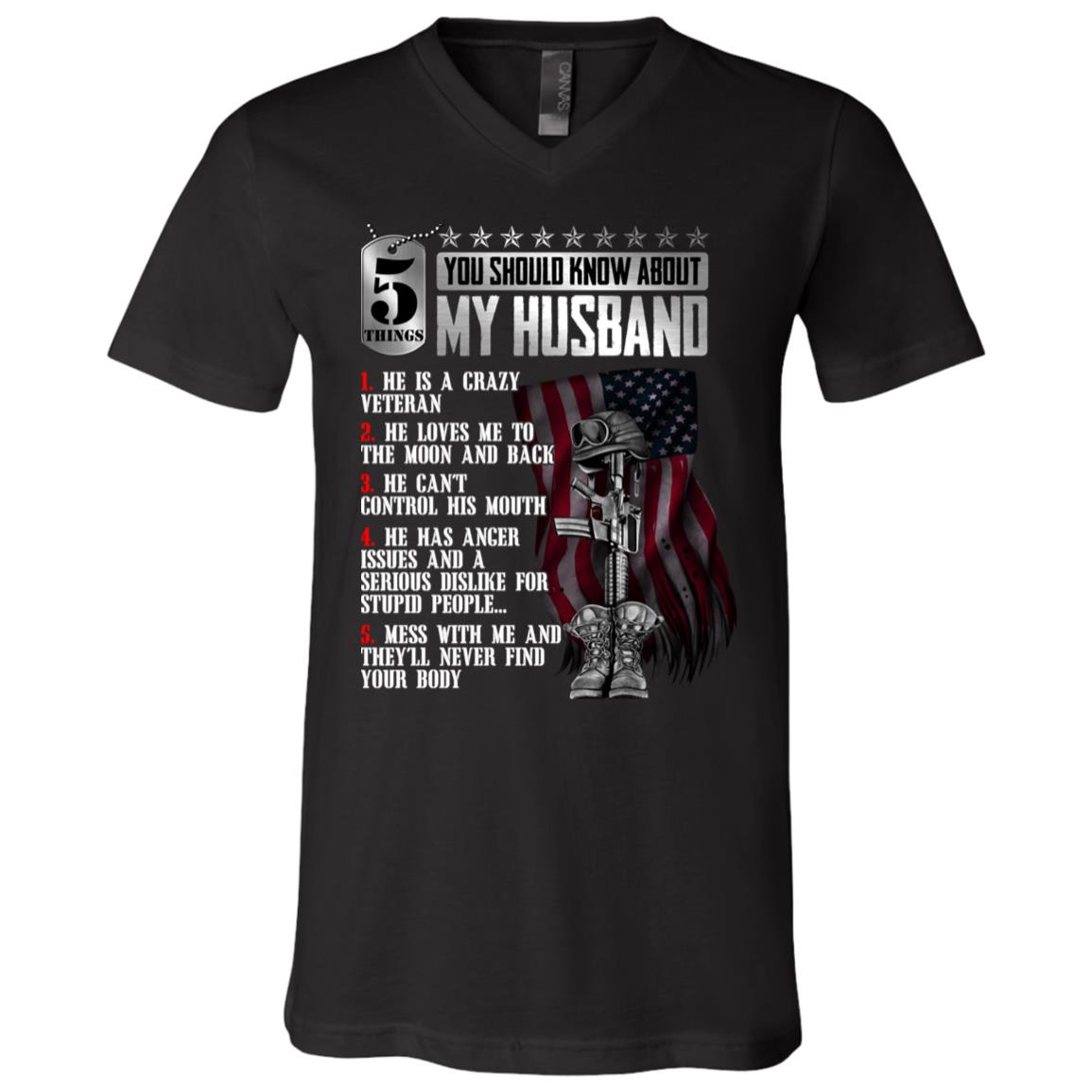 5 Things You Should Know, Black, V-Neck T-Shirt