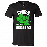 Dibs On The Redhead T-shirt - V-Neck, Black, V-Neck T-Shirt