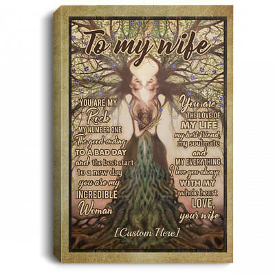 Personalized To My Wife You Are My Rock My Number One LGBT Pride Lesbian Couple Canvas Prints - Unframed Poster, White, 0.75'' Framed Canvas