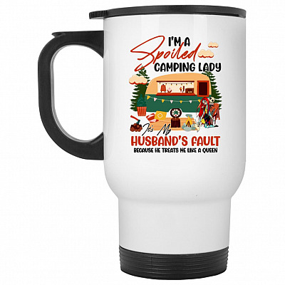 14 oz. White Travel Mug
