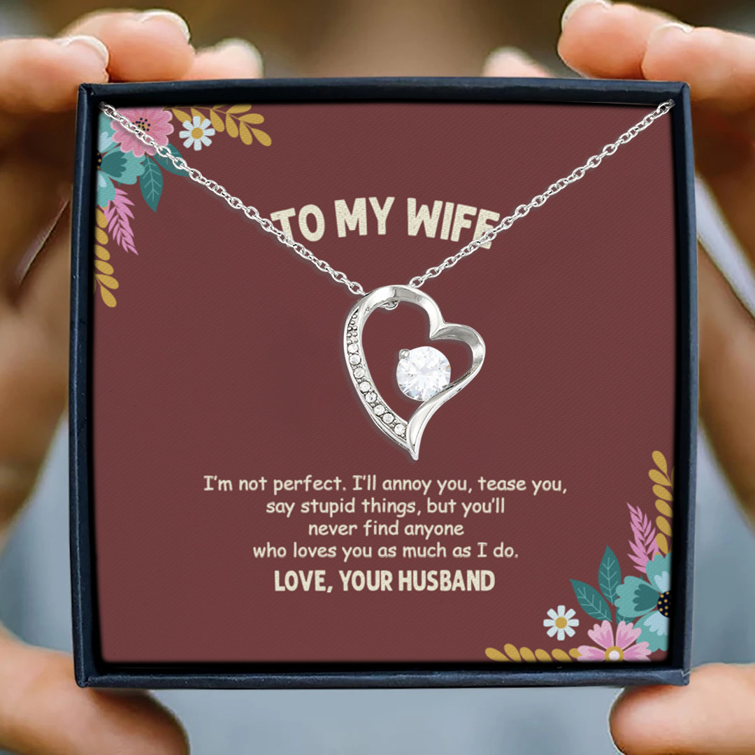 57 HG uu tien. To My Wife I'm Not Perfect (3) Forever Love Necklace (Silver) 3