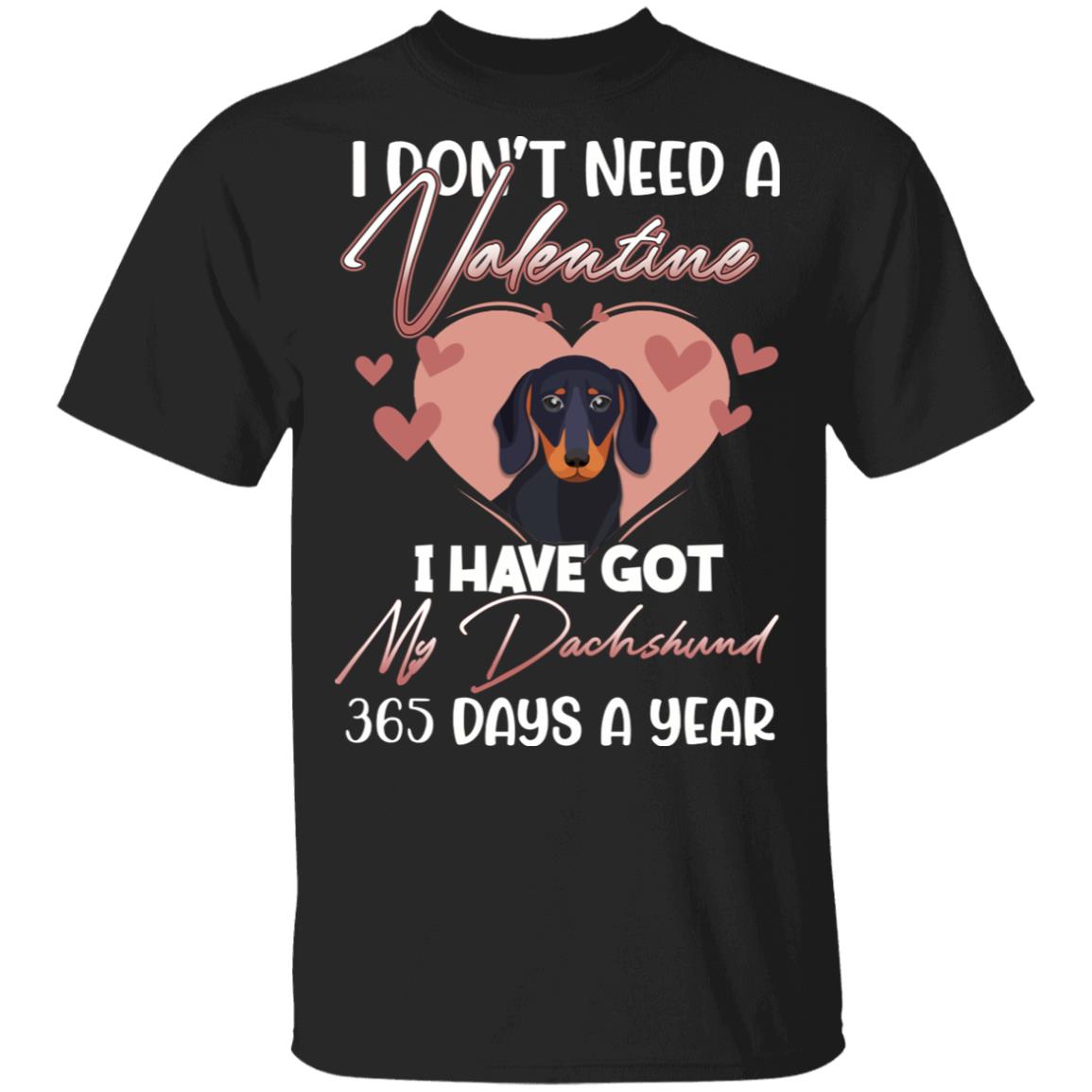 My Dachshund 365 Days A Year, Black, Unisex T-Shirt