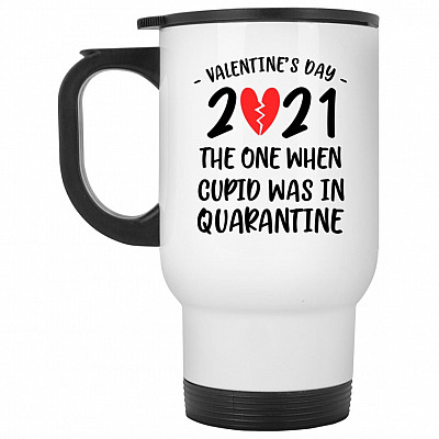 14 oz. White Travel Mug
