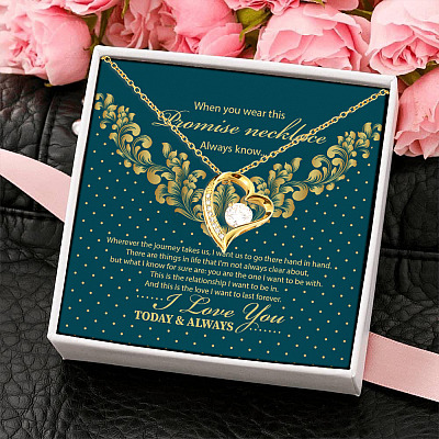 Alternative view of This Promise Necklace Always Know This Is The Love I Want To Last Forever Forever Love Heart Pendant Necklace
