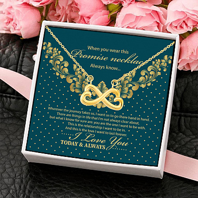Alternative view of This Promise Necklace Always Know This Is The Love I Want To Last Forever Infinity Heart Pendant Necklace