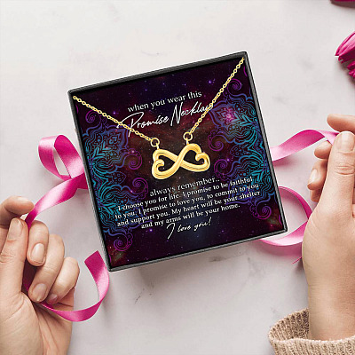 I Choose You For Life My Heart Will Be Your Shelter And My Arms Will Be Your Home Infinity Heart Pendant Necklace