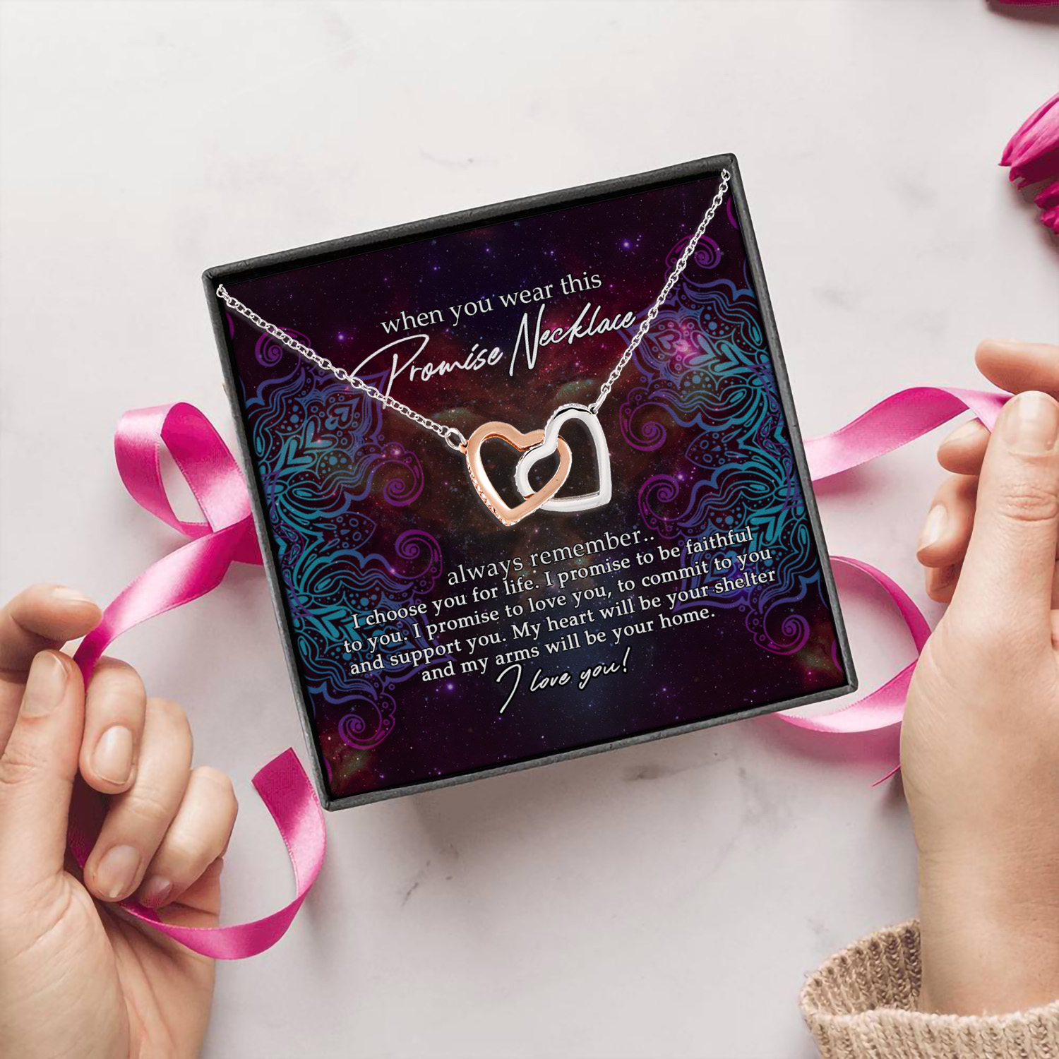 14Th. Promise Necklace Choose You(5) Interlocking Hearts Necklace 5