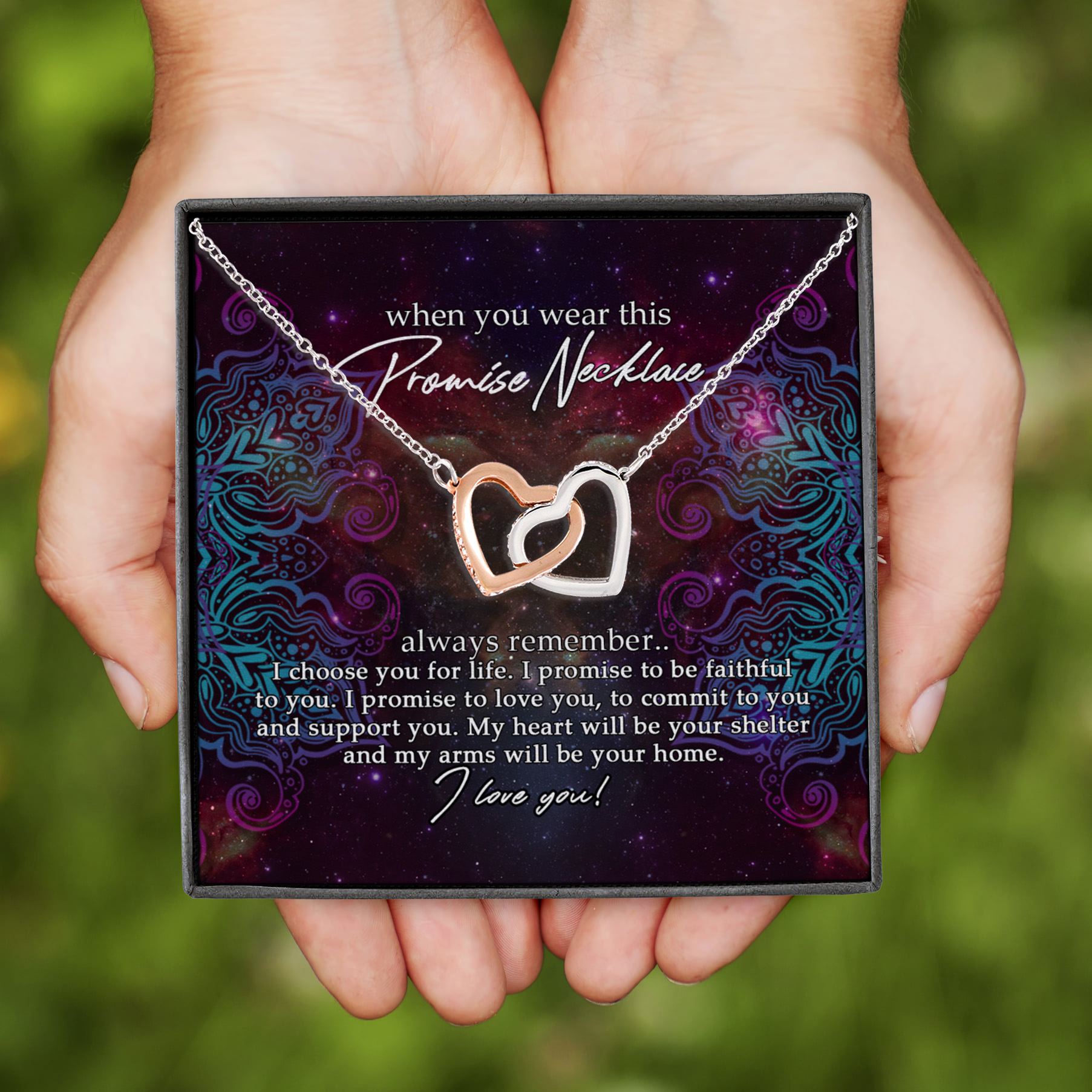 14Th. Promise Necklace Choose You(5) Interlocking Hearts Necklace