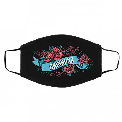 "Chingona Washable Reusable Custom Printed Cloth Face Mask Cover - Badass Women Face Mask ", Black, Cloth Face Cover – Medium/Large
