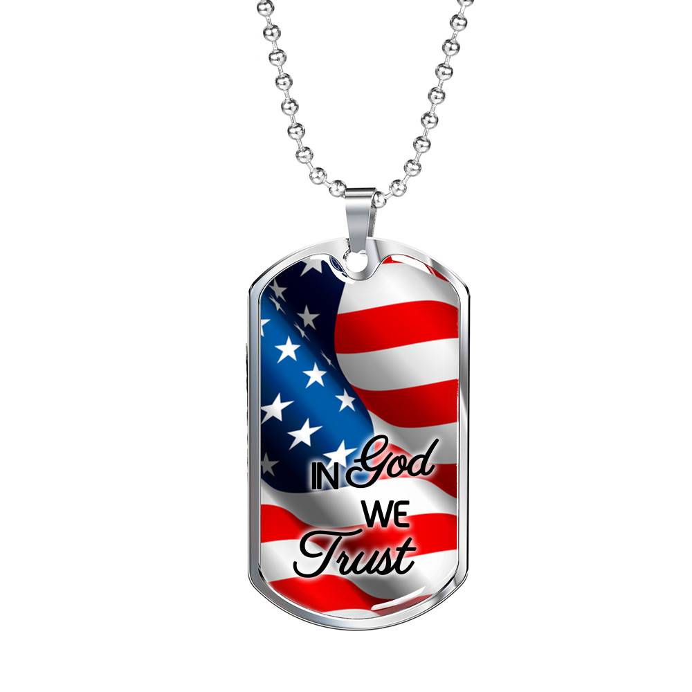 In God We Trust American Flag Dog Tag Pendant Necklace - Christian Necklace Religious Gifts For Men - Dog Tag (Silver) In God We Trust American Flag Dog Tag Pendant Necklace - Christian Necklace Religious Gifts For Men - Dog Tag (Silver)