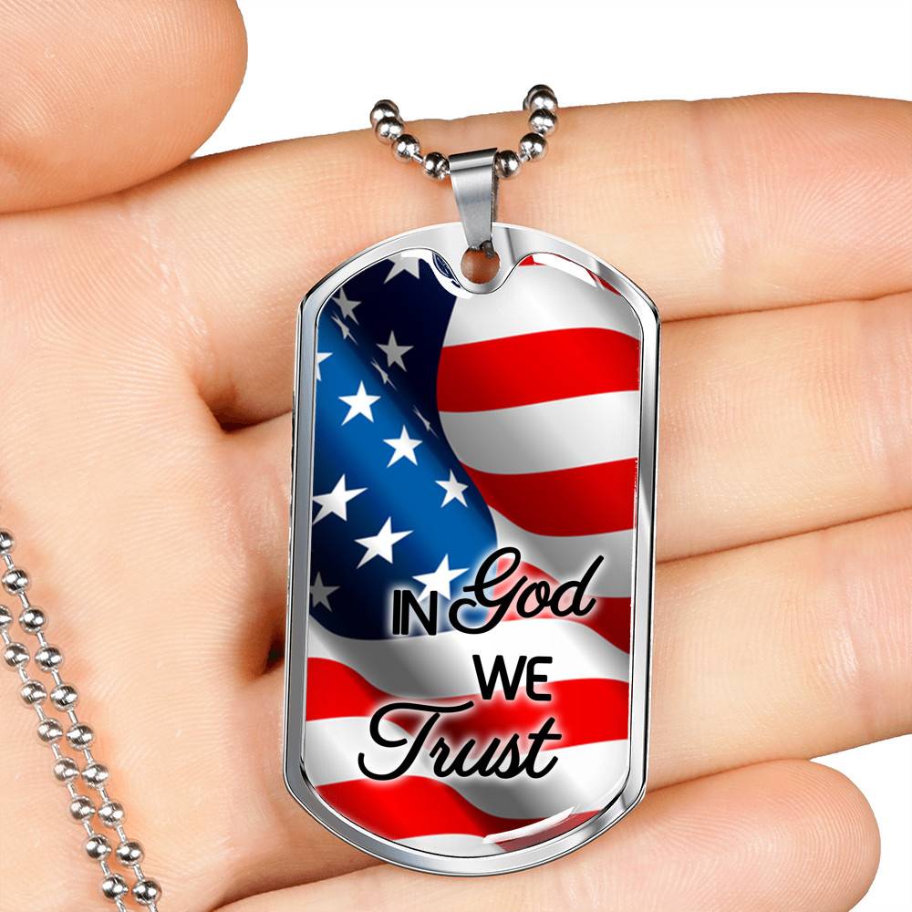 In God We Trust American Flag Dog Tag Pendant Necklace - Christian Necklace Religious Gifts For Men - Dog Tag (Silver) In God We Trust American Flag Dog Tag Pendant Necklace - Christian Necklace Religious Gifts For Men - Dog Tag (Silver)