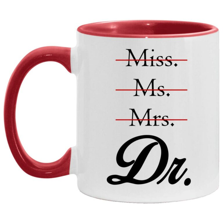 Dr Mug, White/Red, 11 oz. Accent Mug