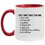 Shit Accent Mug, White/Red, 11 oz. Accent Mug