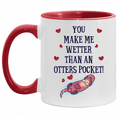 AM11OZ Accent Mug, White/Red, 11 oz. Accent Mug