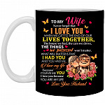 To My Wife Never Forget, Black, 11 oz. White Mug
